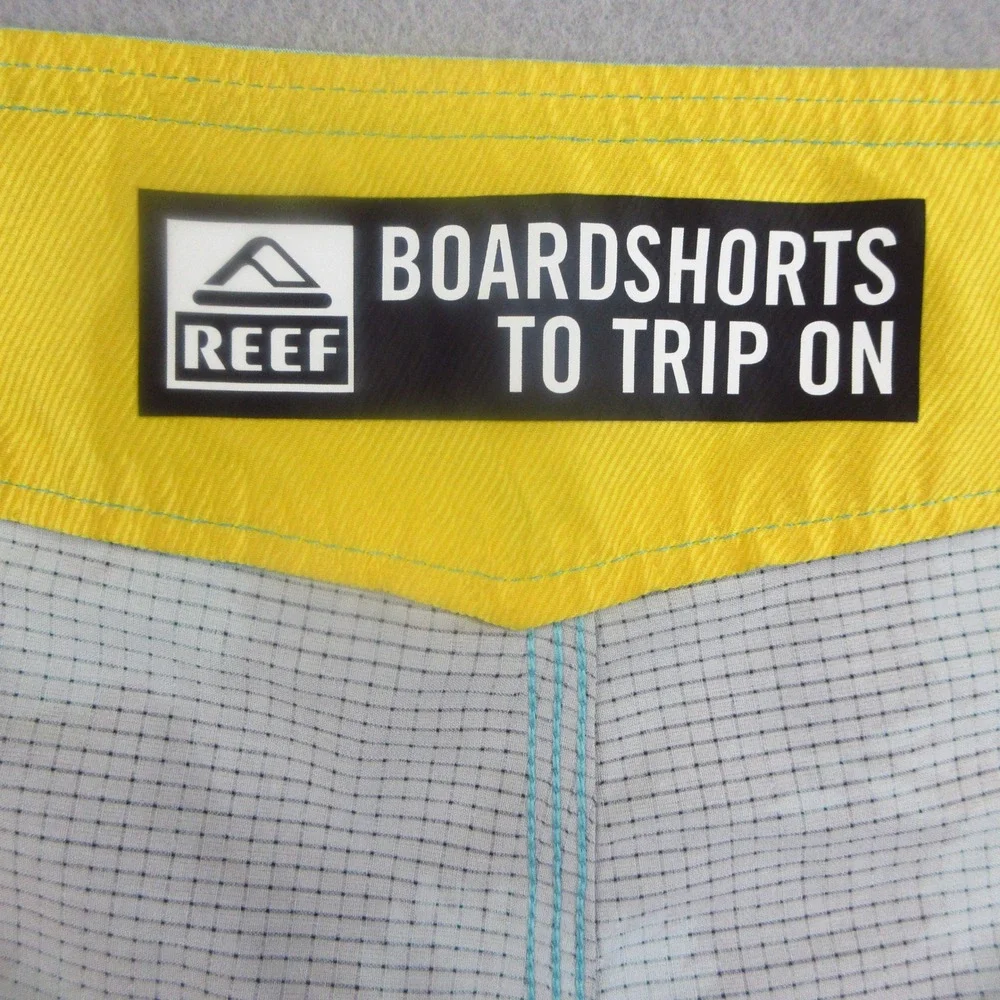 Reef Boardshorts Mens 36 Blue Grey Floral Tropical Surf Swim